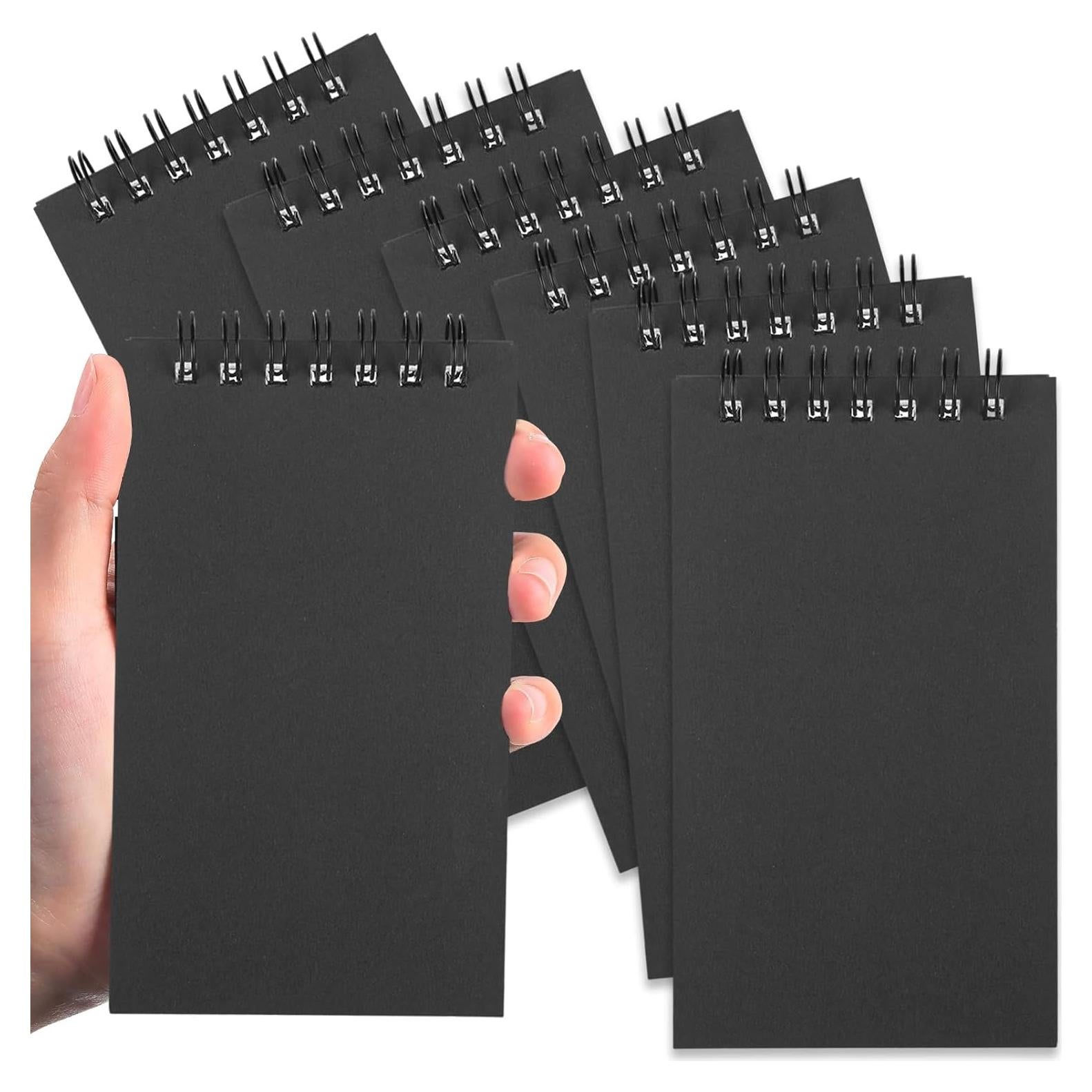 Tenceur 6 Pcs Pocket Notebook Bulk Small 3x5 Inch Spiral Notepads Mini Top Bound Spiral Notebook With Lined Pages 120 Pages Ruled Journals Memo Pads for Home Office College Work School (Black)