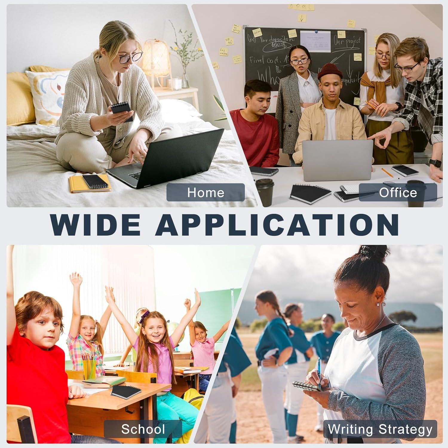 Tenceur 6 Pcs Pocket Notebook Bulk Small 3x5 Inch Spiral Notepads Mini Top Bound Spiral Notebook With Lined Pages 120 Pages Ruled Journals Memo Pads for Home Office College Work School (Black)