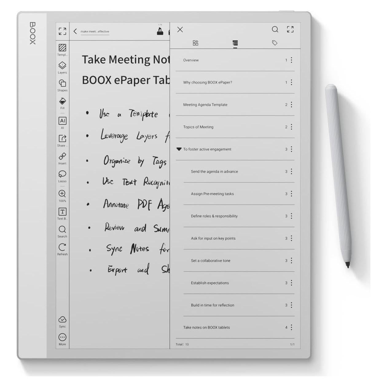 Tablet BOOX Note Max 13.3" ePaper 6GB RAM 128GB Android