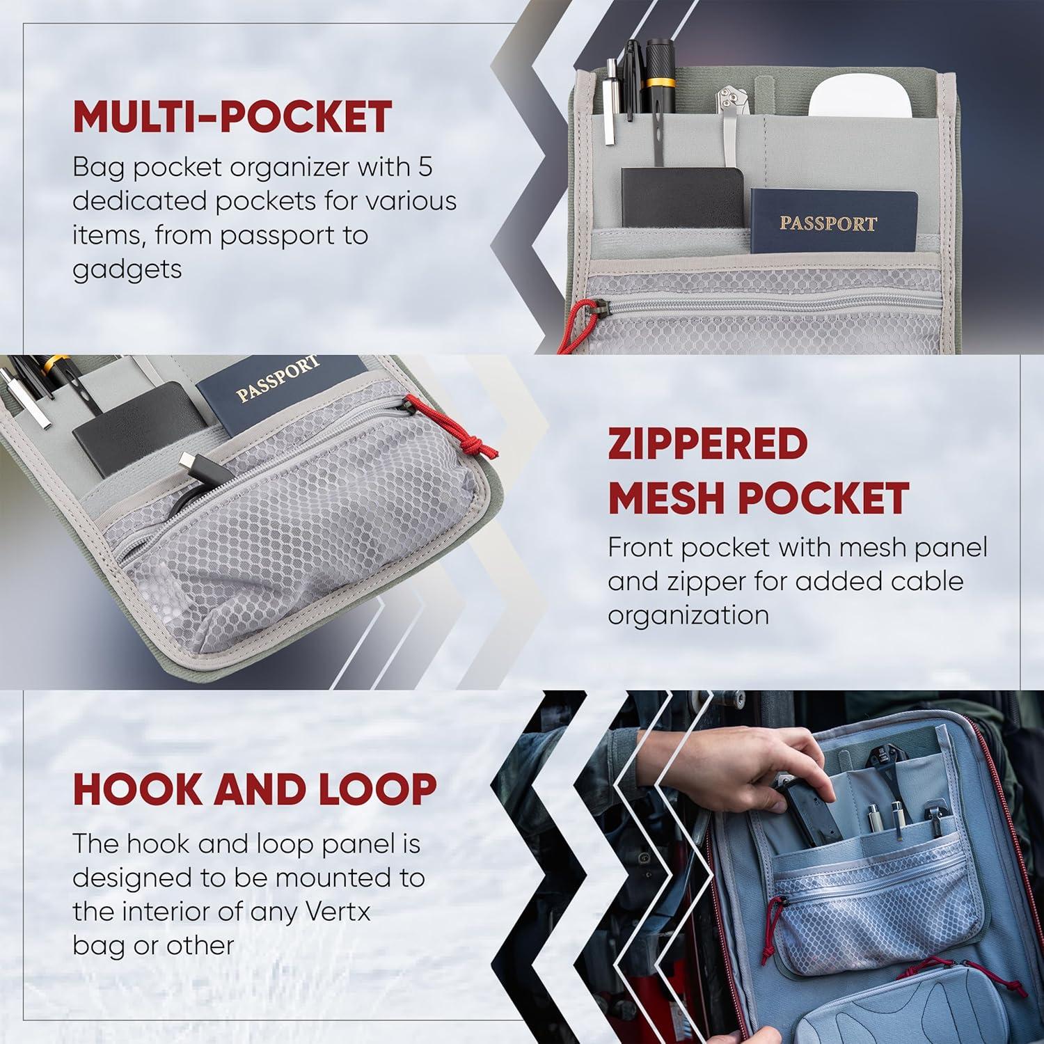 Organizador Administrador Vertx para Mochila - 5 Bolsillos