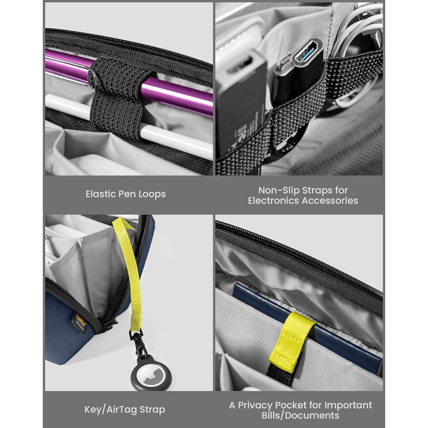 Bolsa Organizadora Electrónica tomtoc M Azul Marino 26x15cm