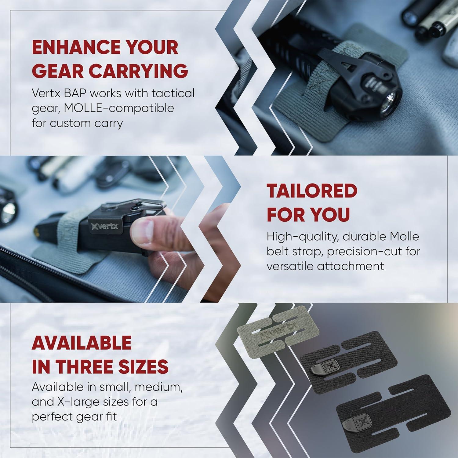 Adaptador de Cinturón Táctico Vertx BAP Negro 2 Paquete