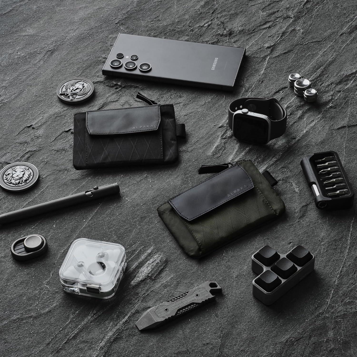 Monedero EDC Compacto ALPAKA Negro con Bloqueo RFID