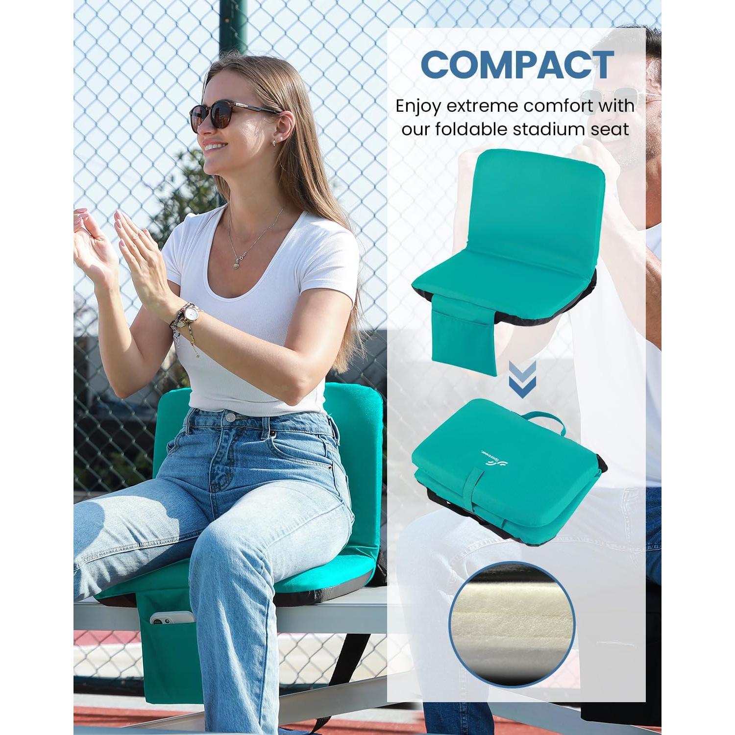 Asiento de Estadio Sportneer Plegable con Respaldo y Cojín