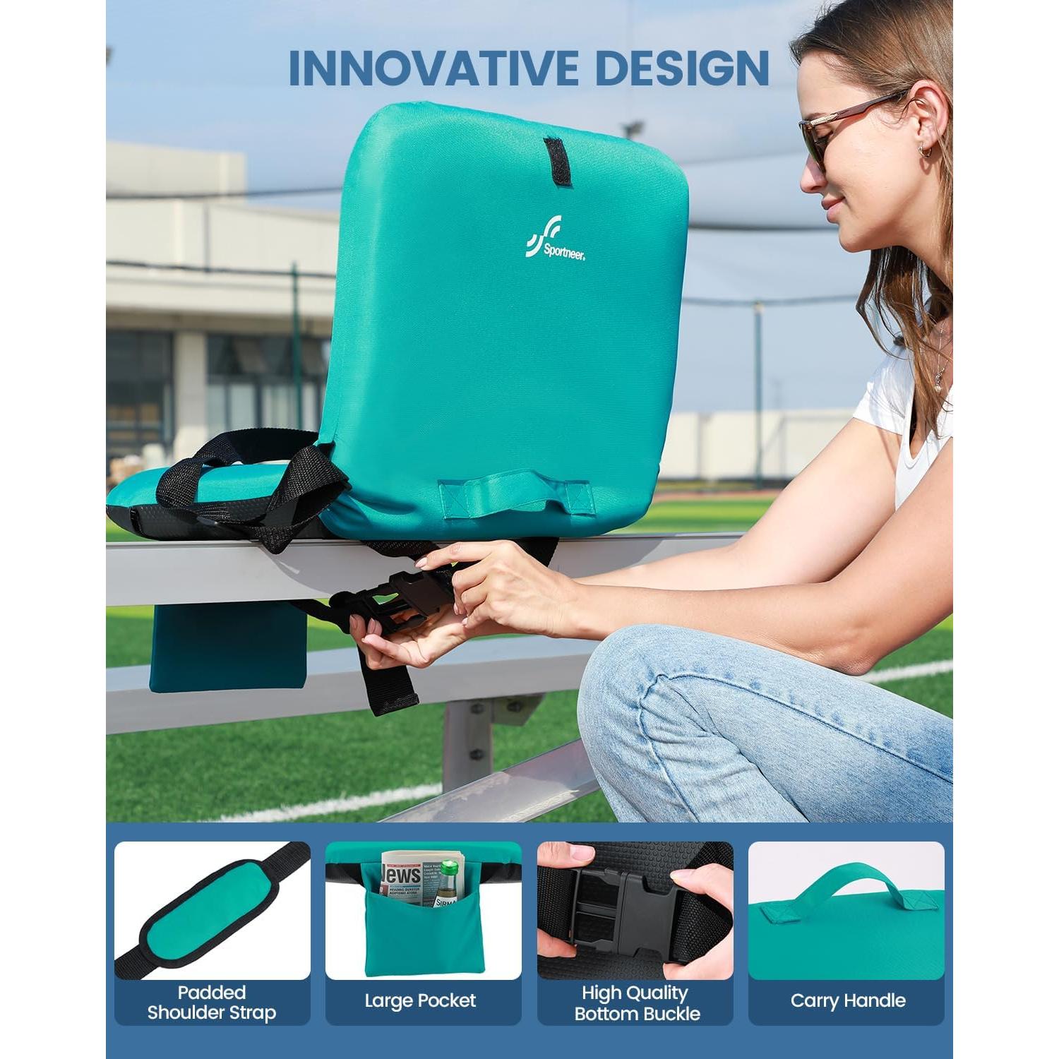 Asiento de Estadio Sportneer Plegable con Respaldo y Cojín