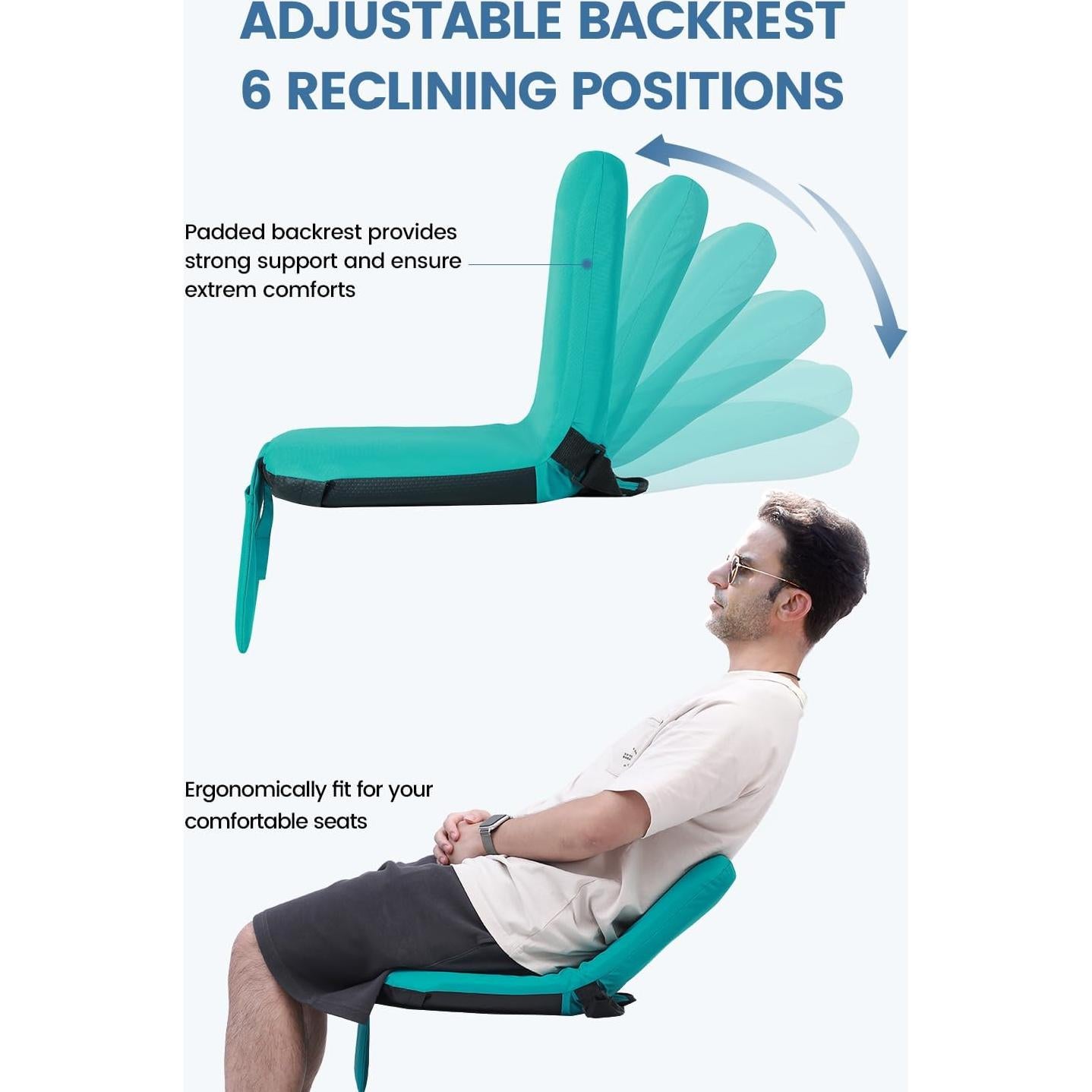 Asiento de Estadio Sportneer Plegable con Respaldo y Cojín