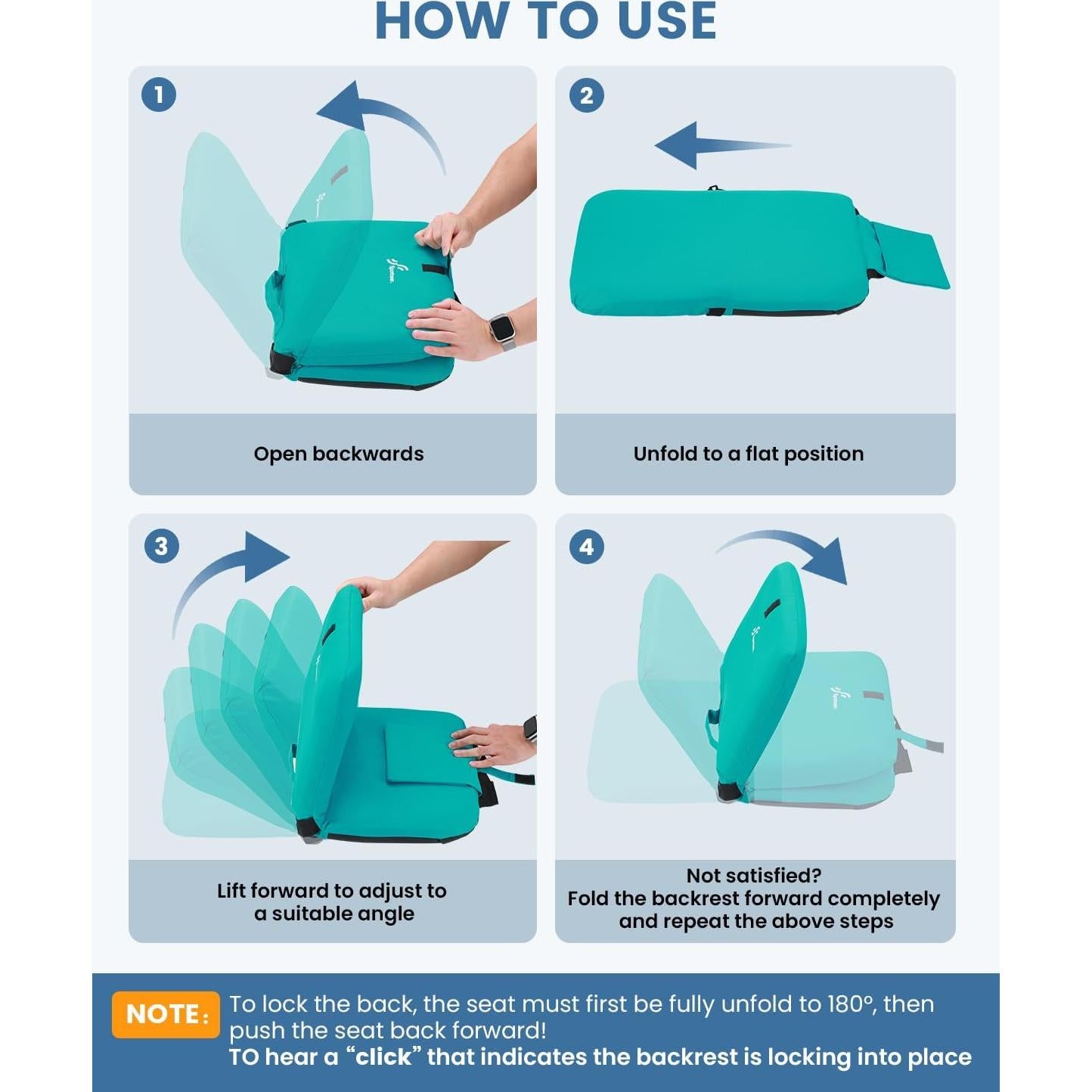 Asiento de Estadio Sportneer Plegable con Respaldo y Cojín