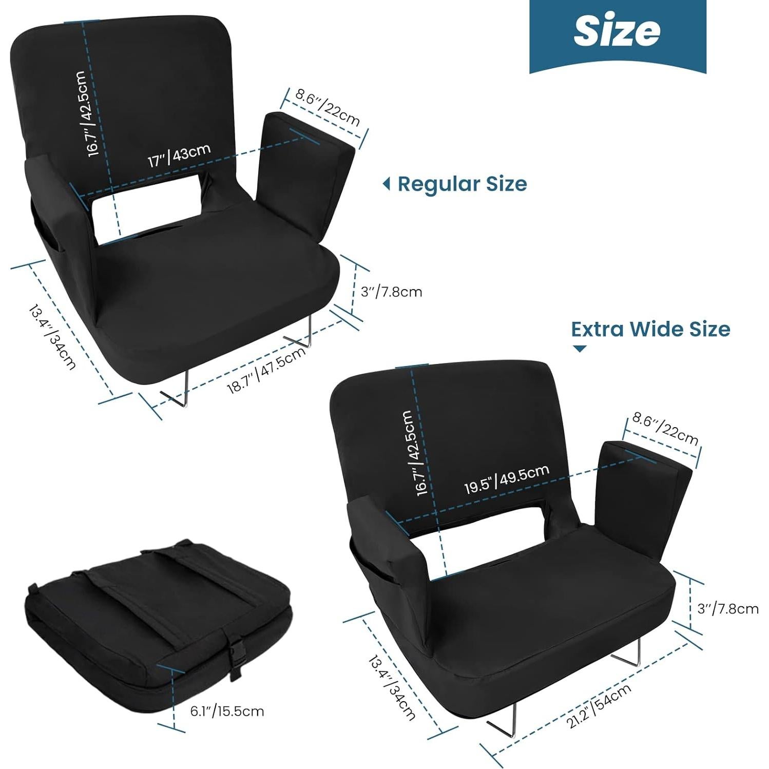 Asiento de Estadio TOPSKY XY-CR-693 Extra Ancho Negro