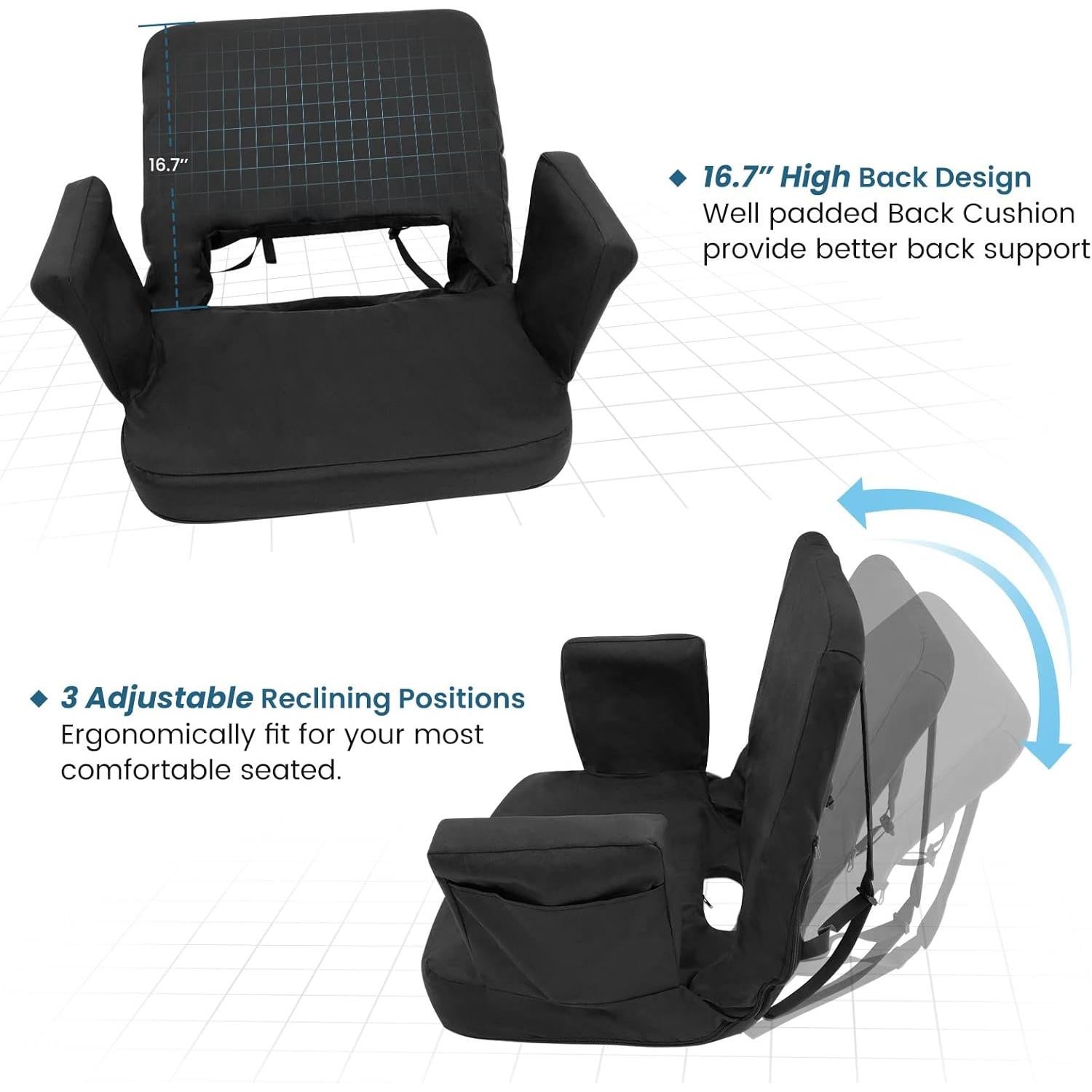 Asiento de Estadio TOPSKY XY-CR-693 Extra Ancho Negro