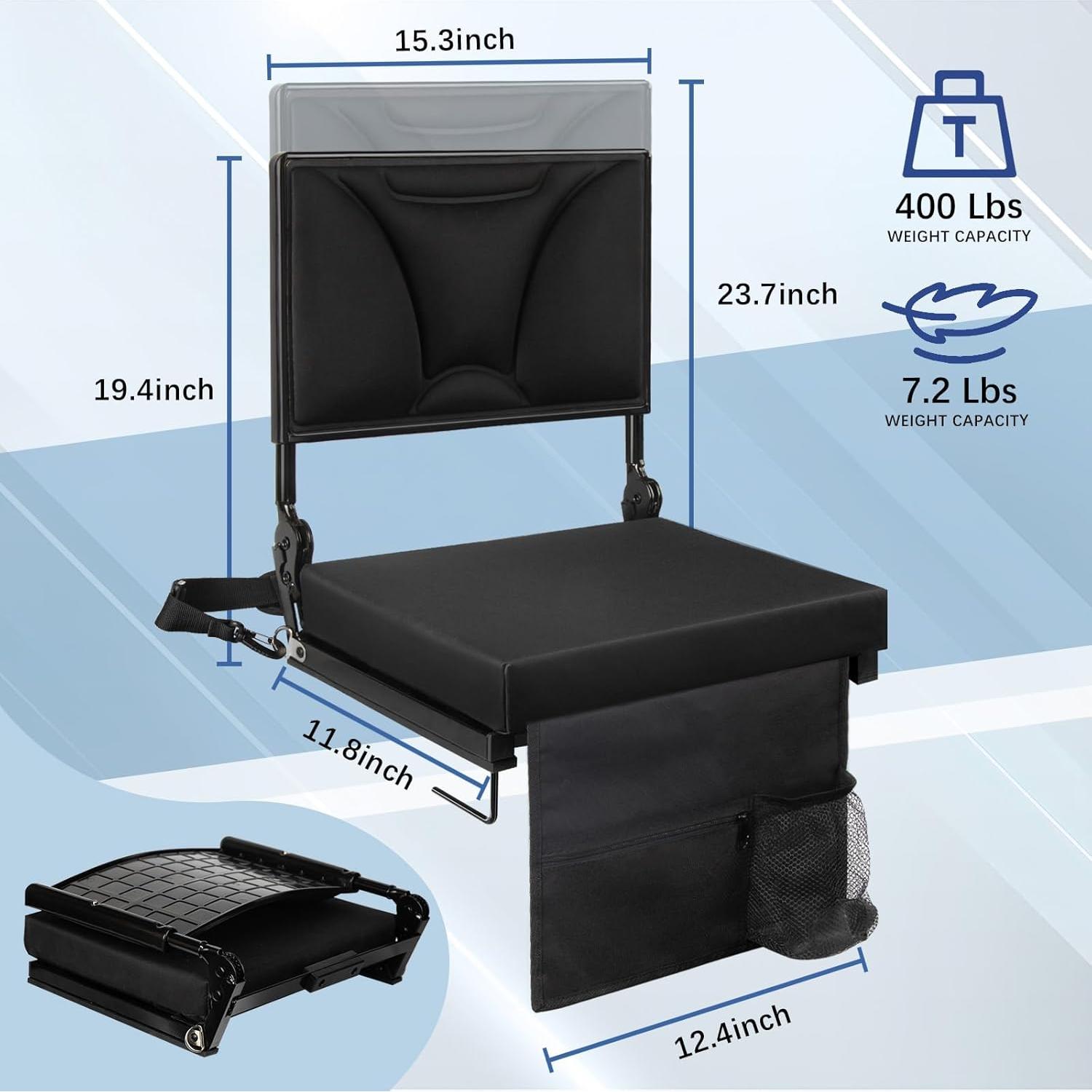 Silla de Estadio Cuipingoo SSC01A Plegable con Respaldo Ajustable
