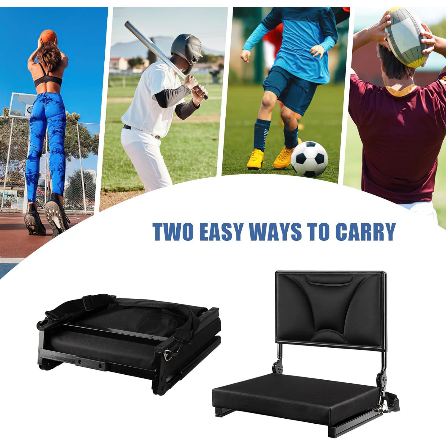 Silla de Estadio Cuipingoo SSC01A Plegable con Respaldo Ajustable