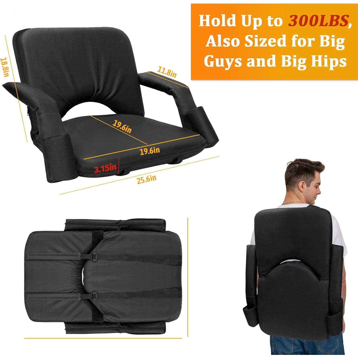 Paquete 2 Asientos de Estadio Idota con Reposabrazos y Cojín Ancho