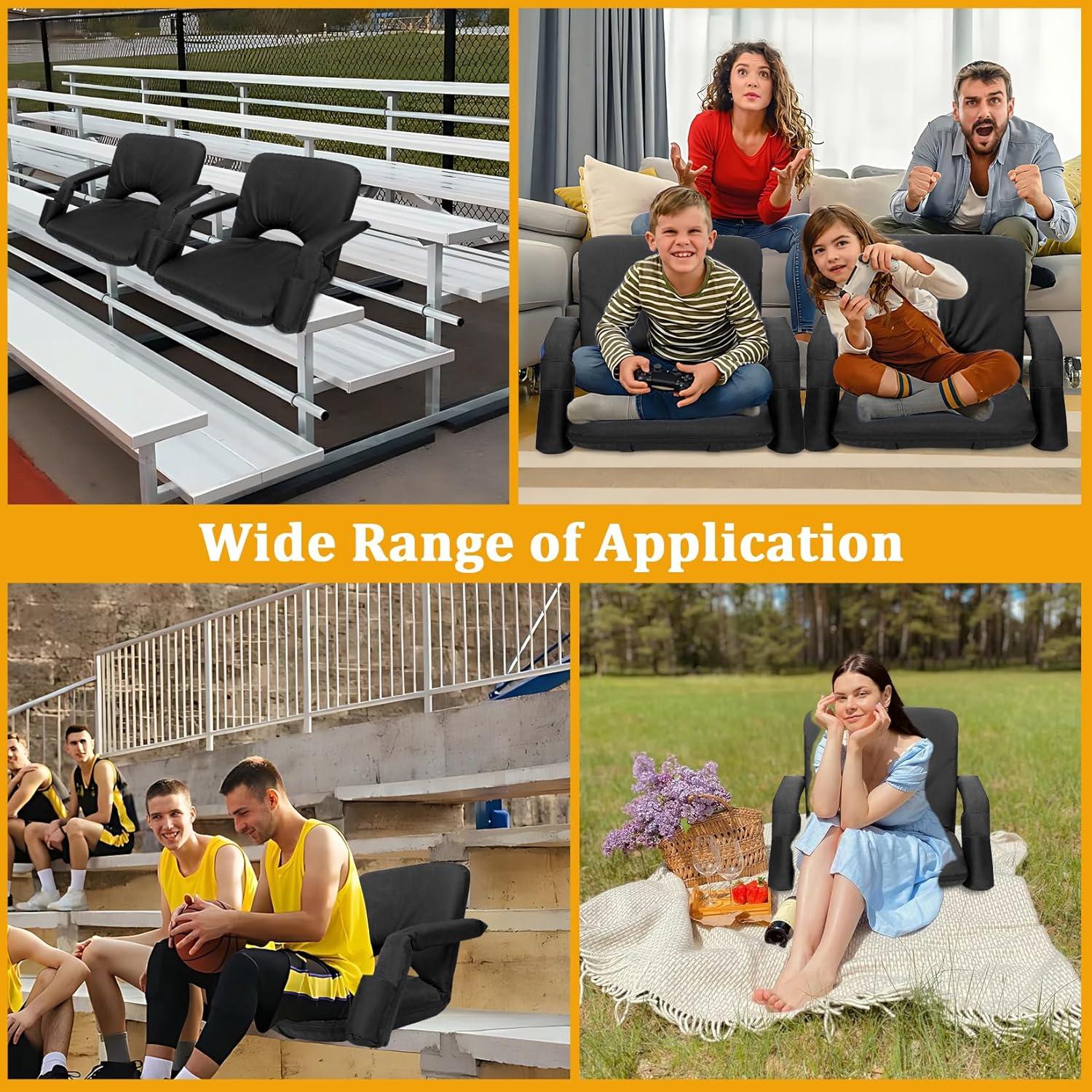 Paquete 2 Asientos de Estadio Idota con Reposabrazos y Cojín Ancho