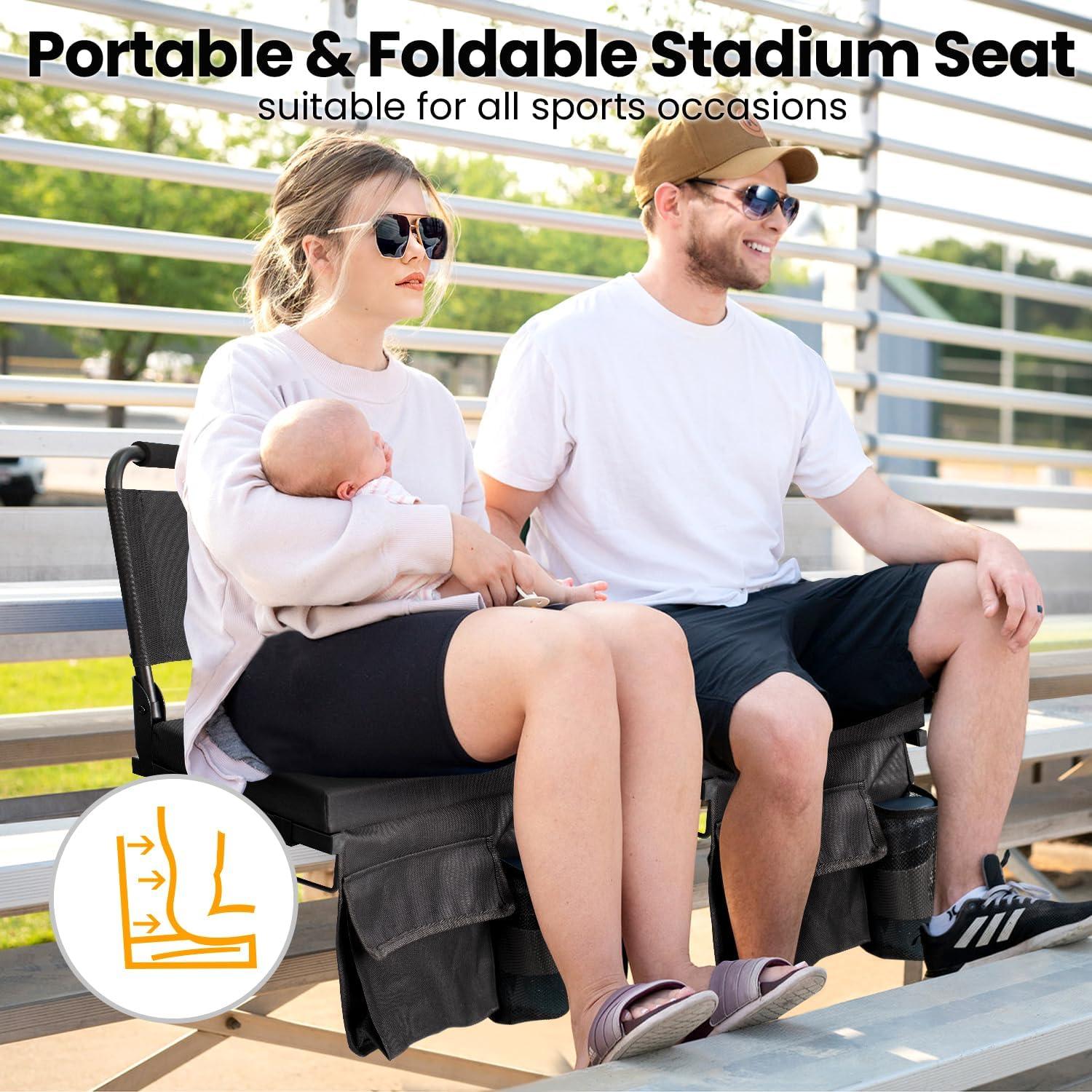 Silla de Estadio Portátil Maeytau MY-BleST-BLK con Respaldo