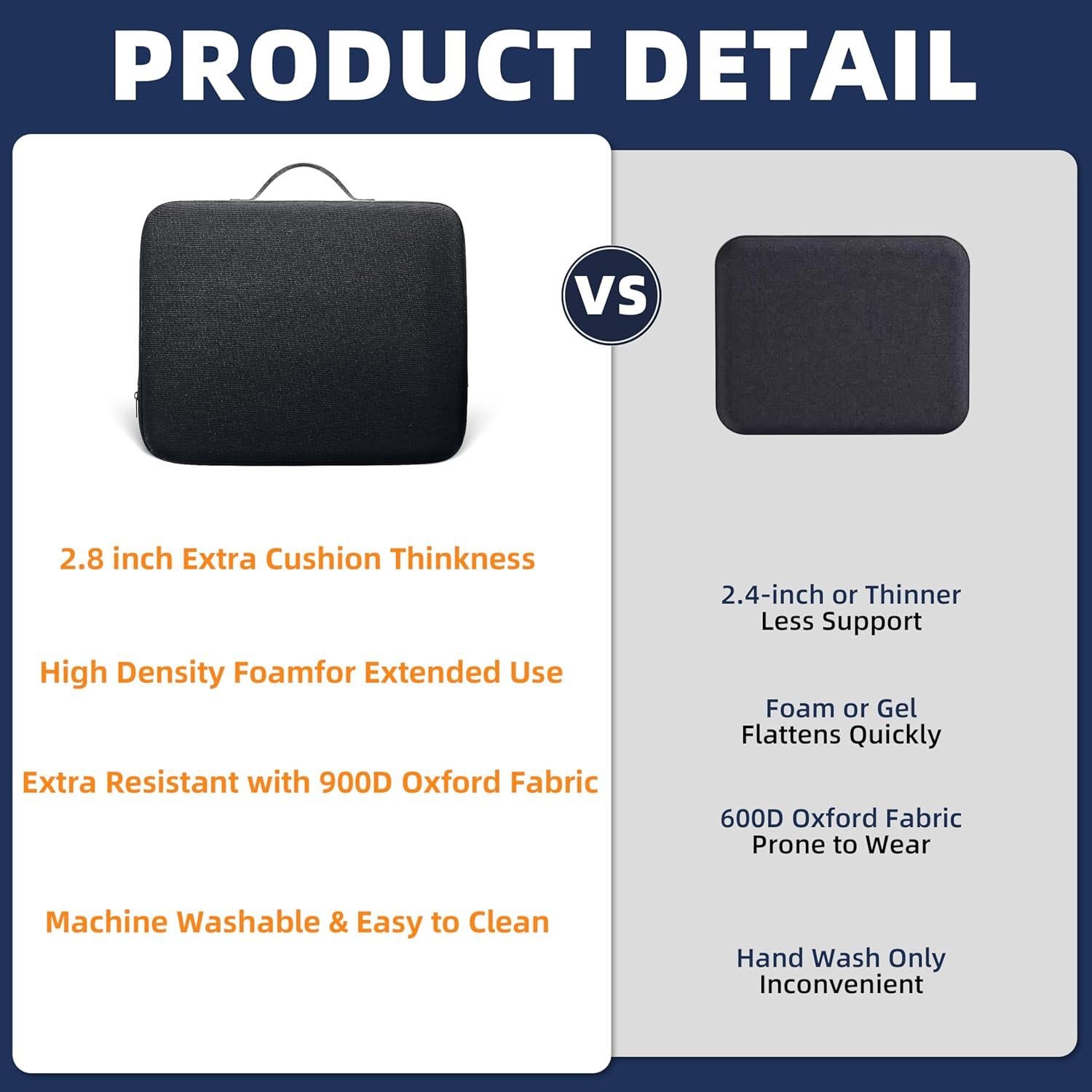 Cojines de Asiento SeatyLife para Estadios - 2-Pack Negro