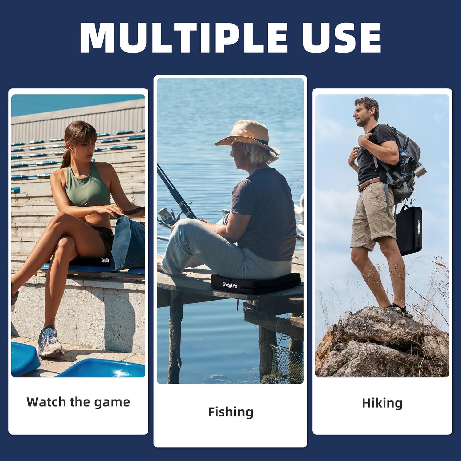 Cojines de Asiento SeatyLife para Estadios - 2-Pack Negro