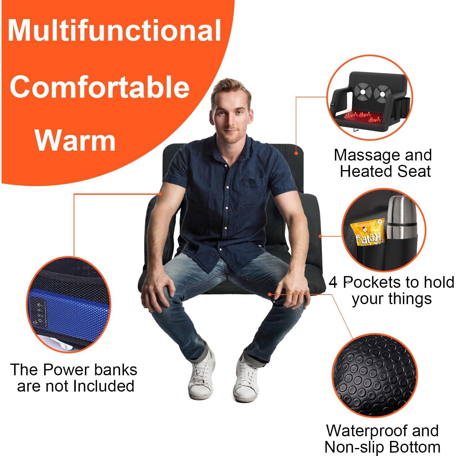 Silla de Estadio Calentada ZOMPAKER JDAM con Masaje 63.5 cm