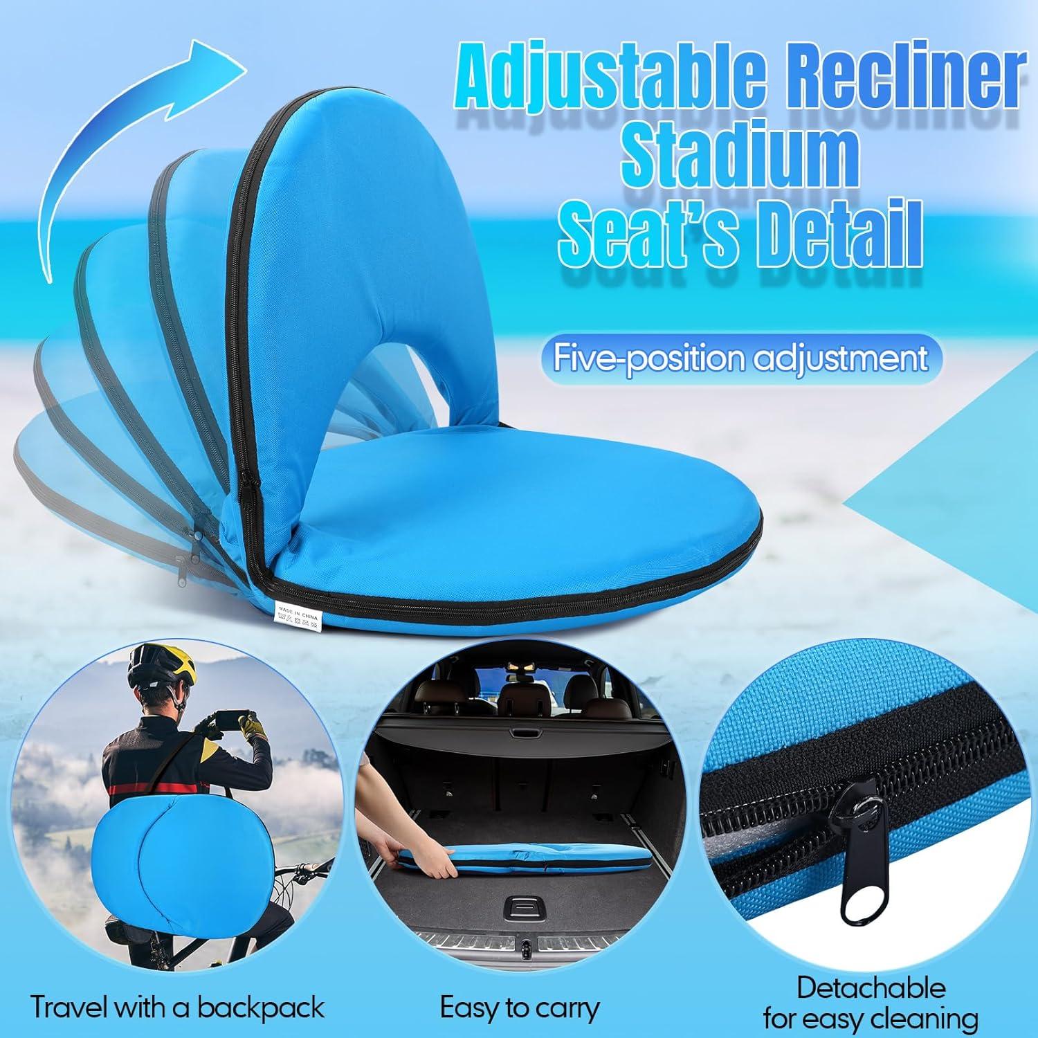 Asientos de Estadio Plegables Maitys 4 Pcs con Respaldo 29.5x21.7cm