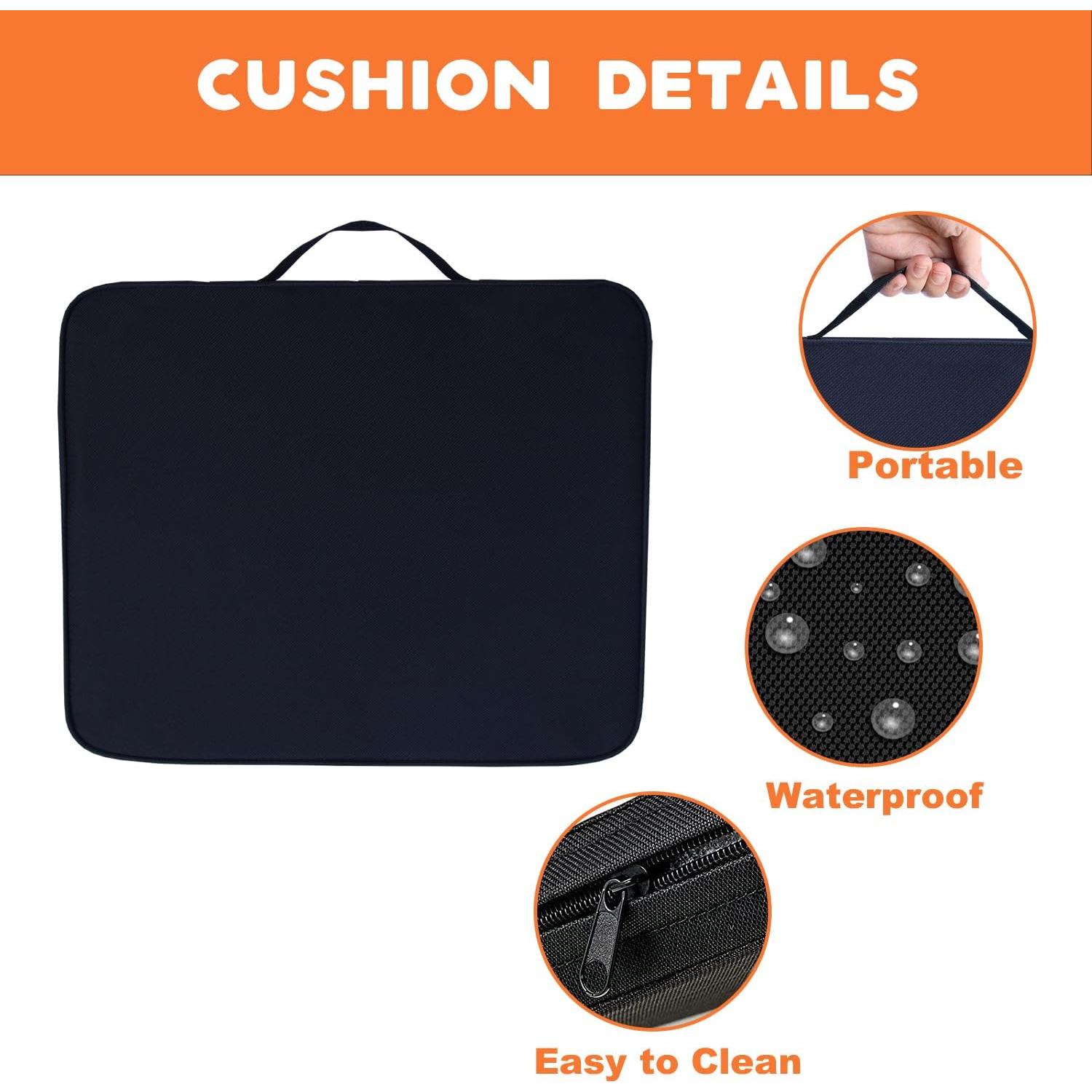 Cojines de Estadio Portátiles JUICYRAUL 2 Pack Negro 34x42cm