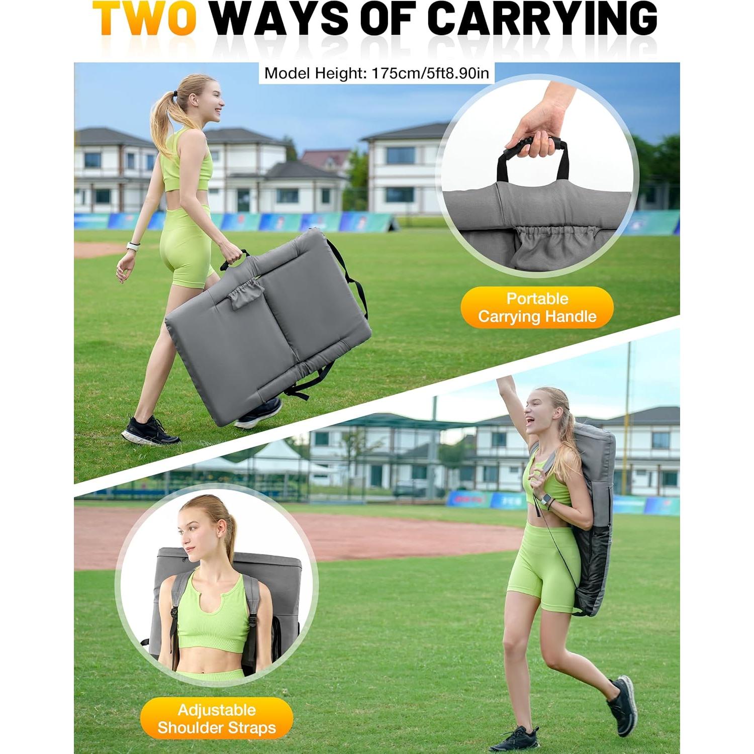 2 Pcs Stadium Seat with Back Support 14-Position Bleacher Seat with Japanese KOYO Bearings Portable Bleacher Chair with Wider Cushion Ideal Seat for Sport Events, Camping