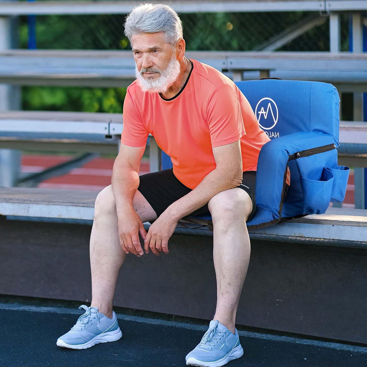 Conjunto de 2 Sillas Plegables Nalone con Reposabrazos y Cojín Azul