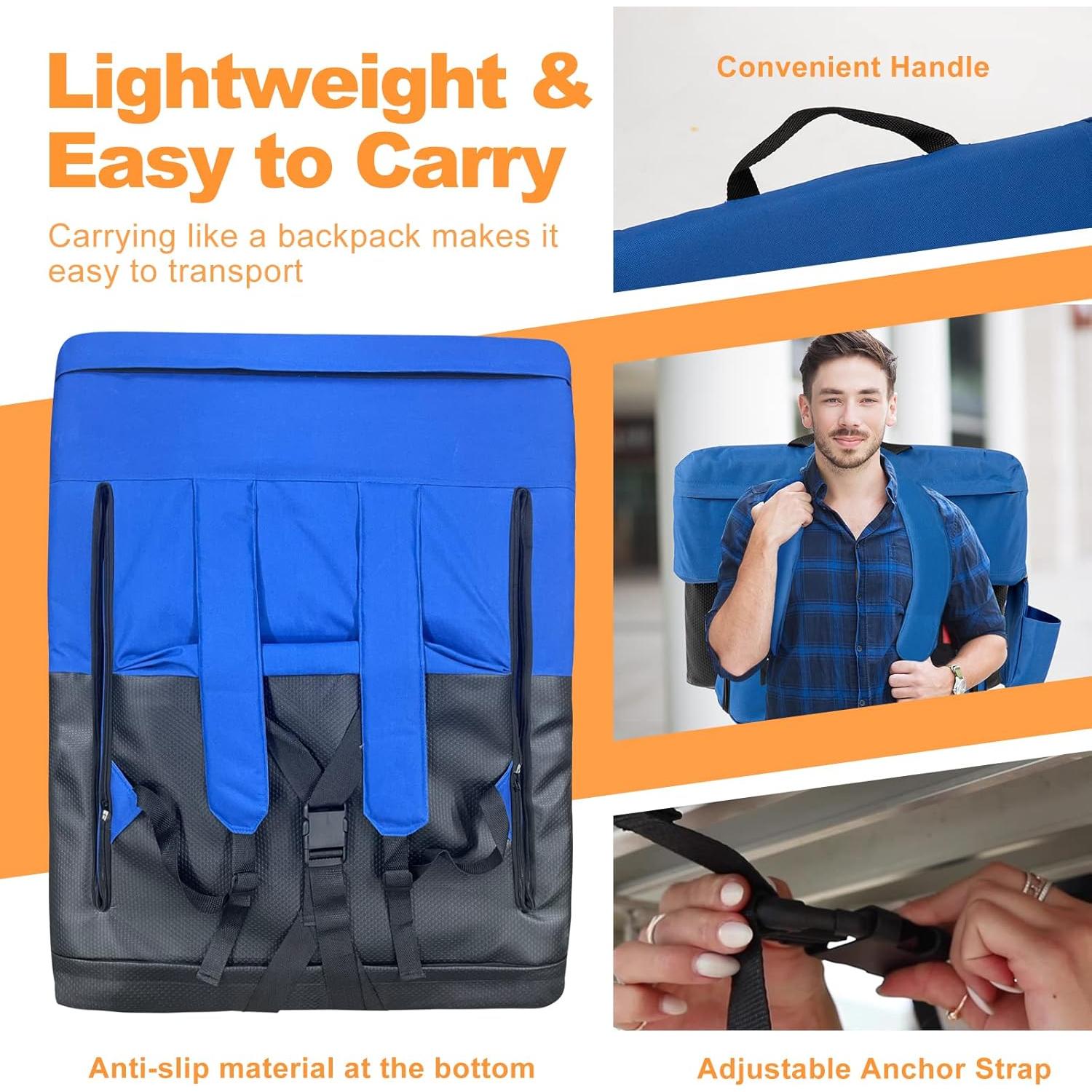 Conjunto de 2 Sillas Plegables Nalone con Reposabrazos y Cojín Azul