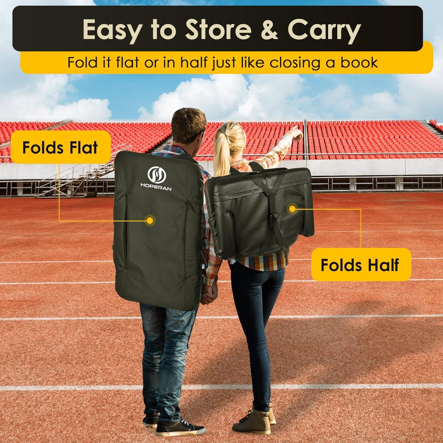 Asiento de Estadio HOPERAN Plegable 23" Negro Impermeable