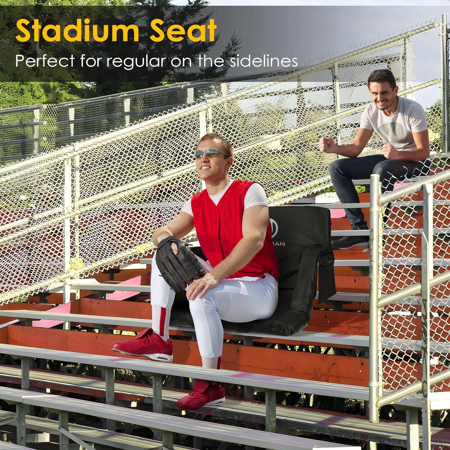 Asiento de Estadio HOPERAN Plegable 23" Negro Impermeable