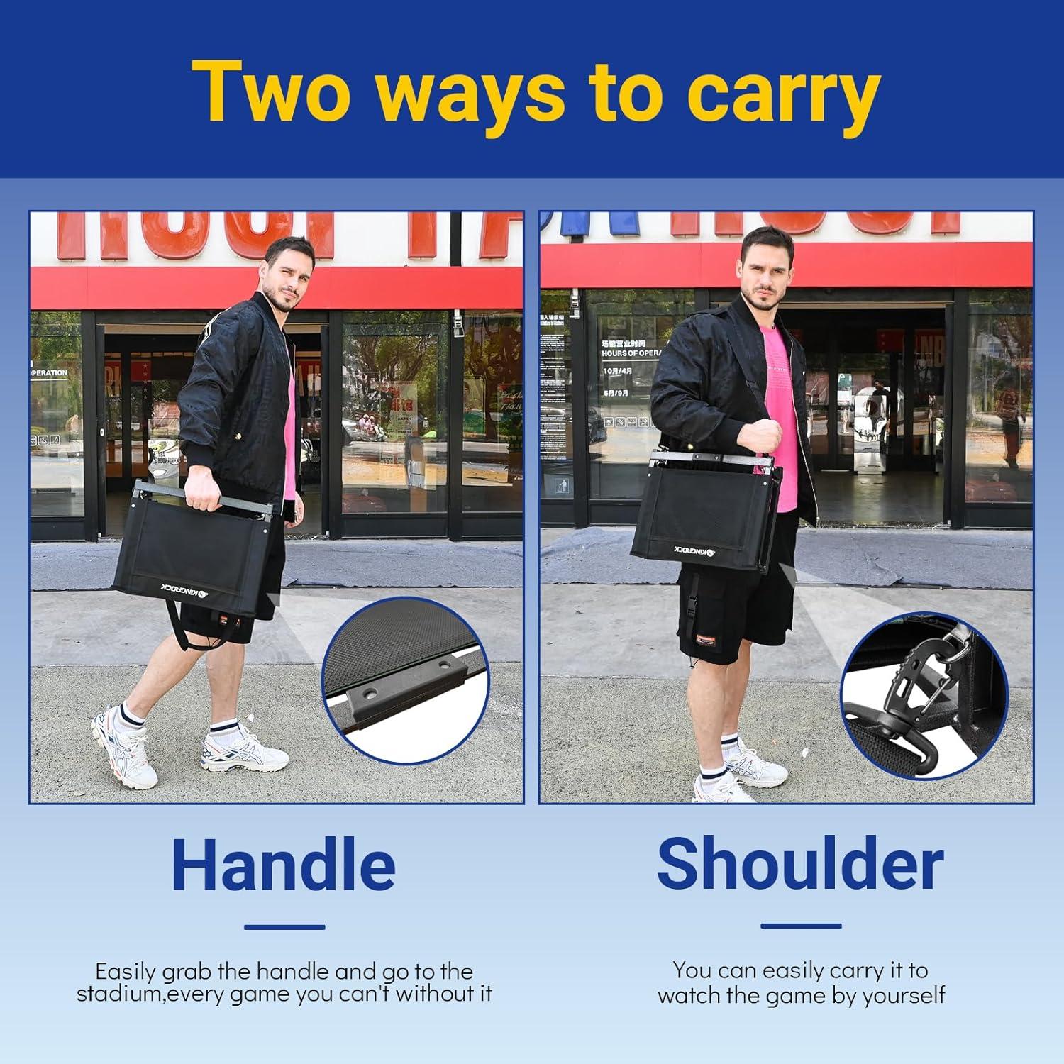 Asiento de Estadio KINGROCK Plegable Acolchado Azul Marino