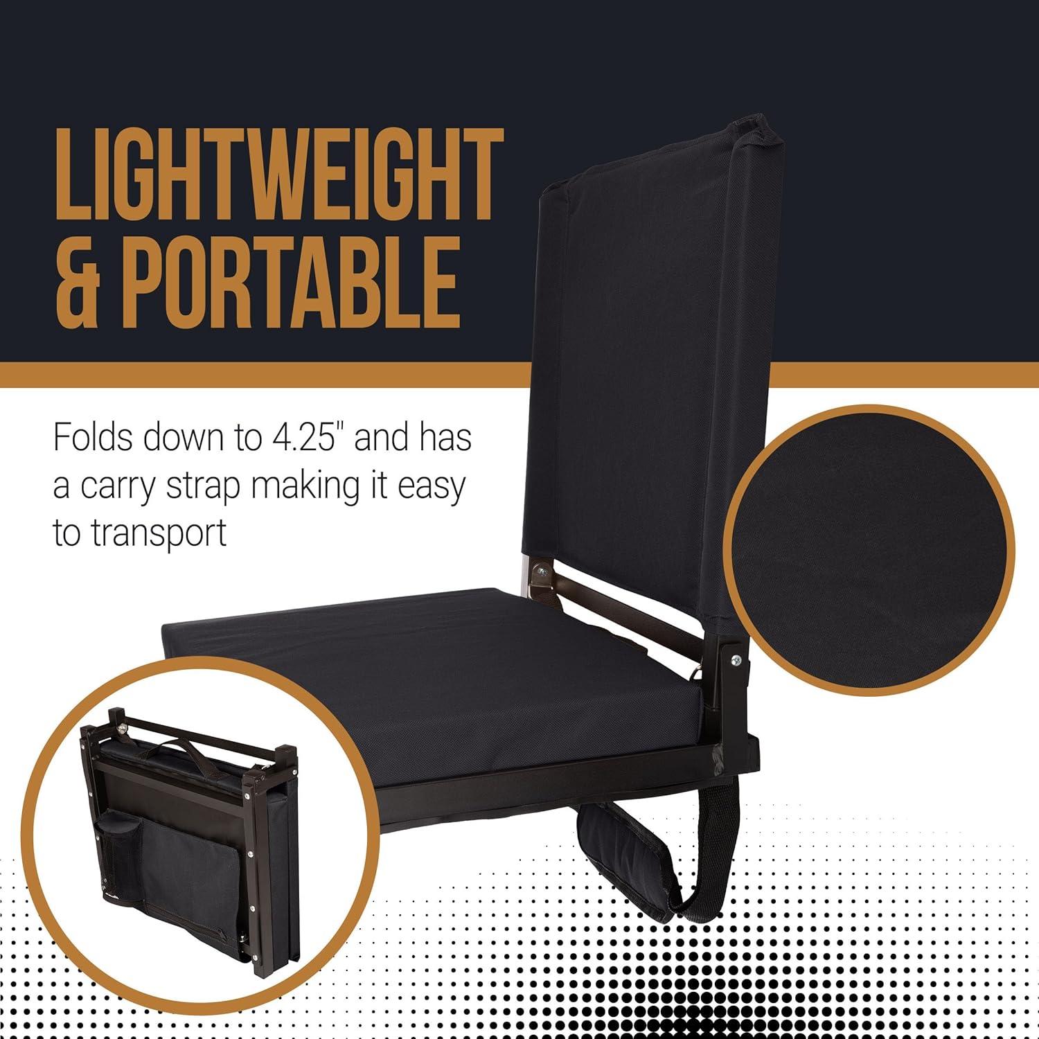 Silla de Gradas Home-Complete Negra con Respaldo y Portavasos