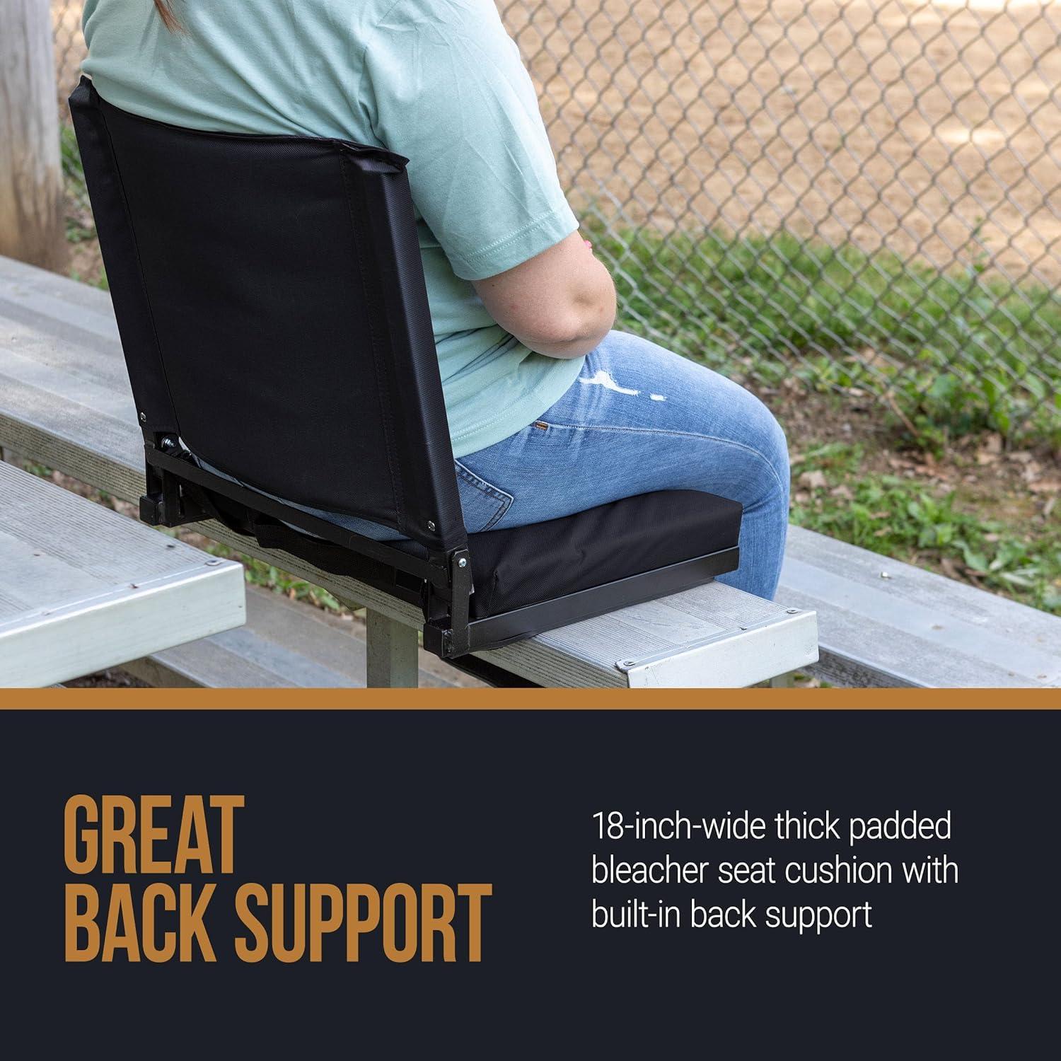 Silla de Gradas Home-Complete Negra con Respaldo y Portavasos