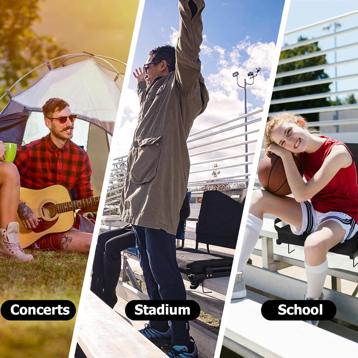 Silla de Estadio Plegable Behairity con Respaldo Alto y Acolchado