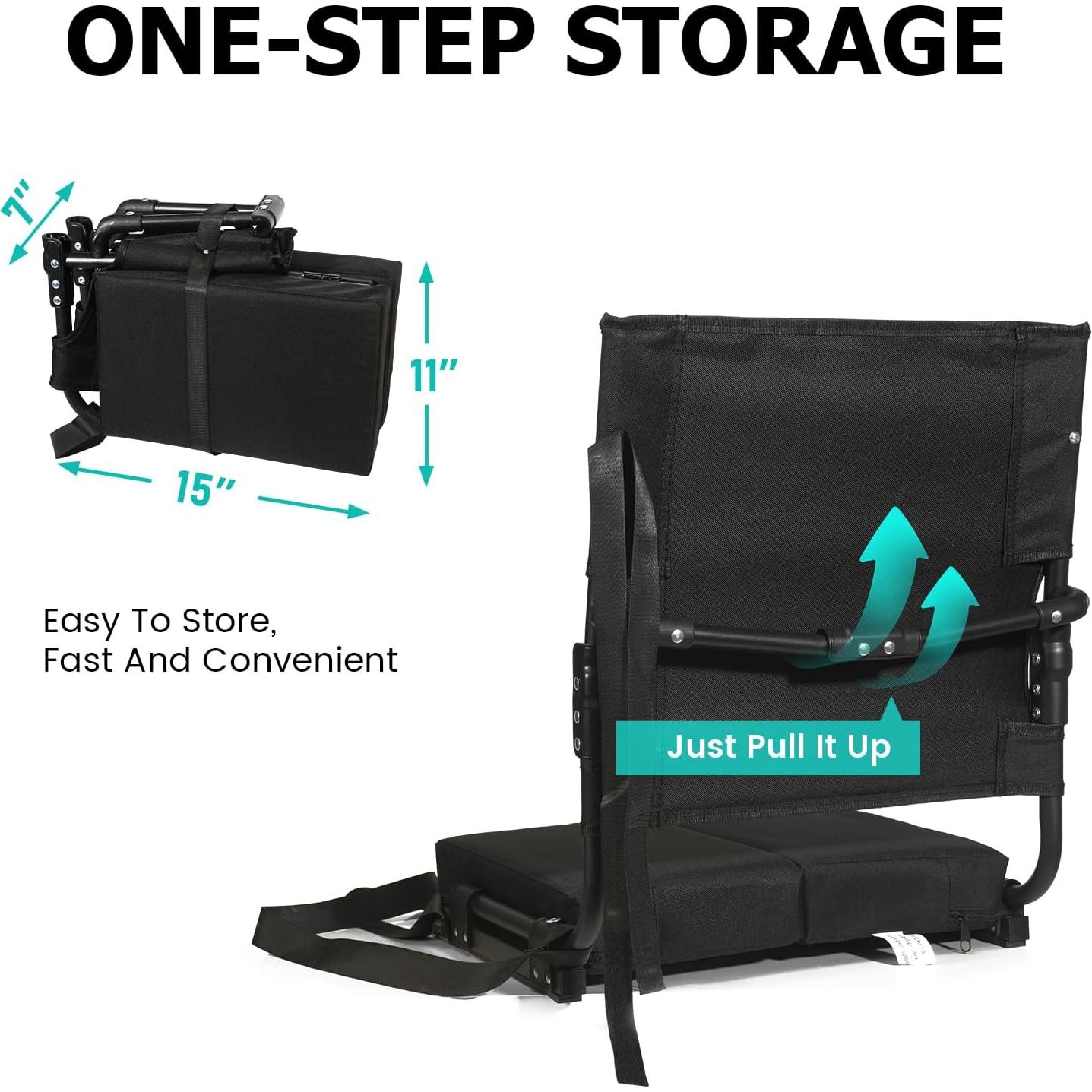 Silla de Estadio Plegable Behairity con Respaldo Alto y Acolchado