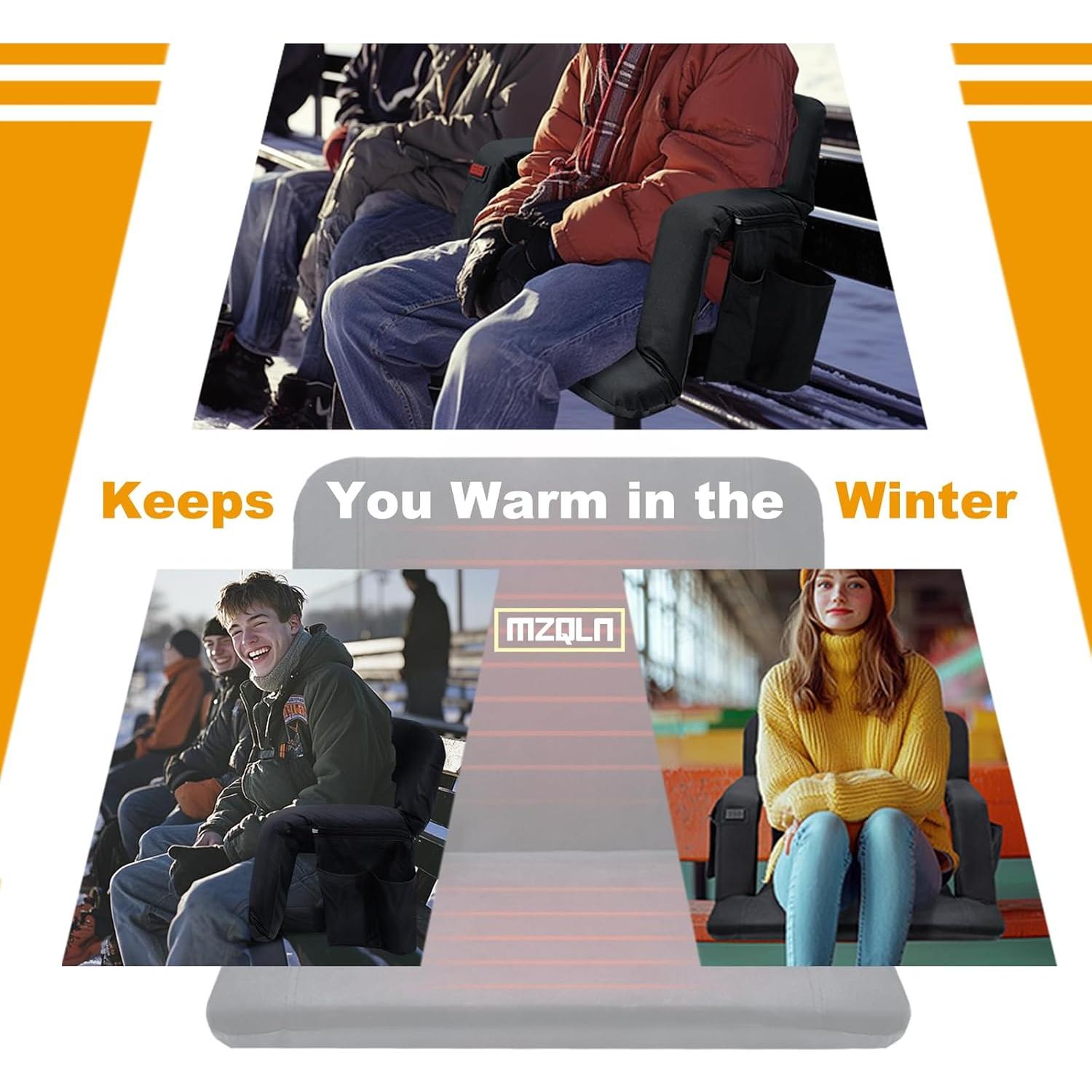 Asiento de Gradas Calentado MZQLN Plegable 53.34 cm 6 Posiciones