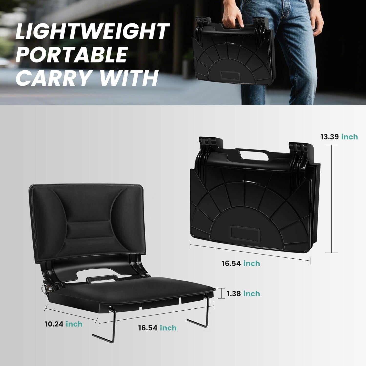 Silla de Graderías Plegable VCVCVOF con Cojín Acolchado