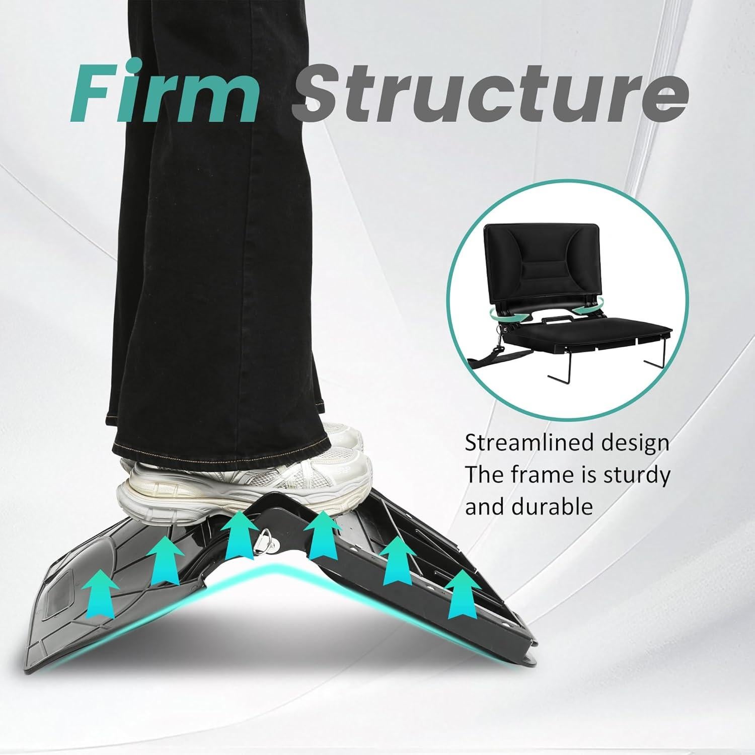 Silla de Graderías Plegable VCVCVOF con Cojín Acolchado