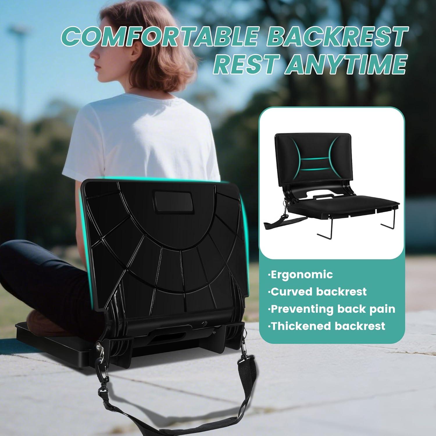 Silla de Graderías Plegable VCVCVOF con Cojín Acolchado