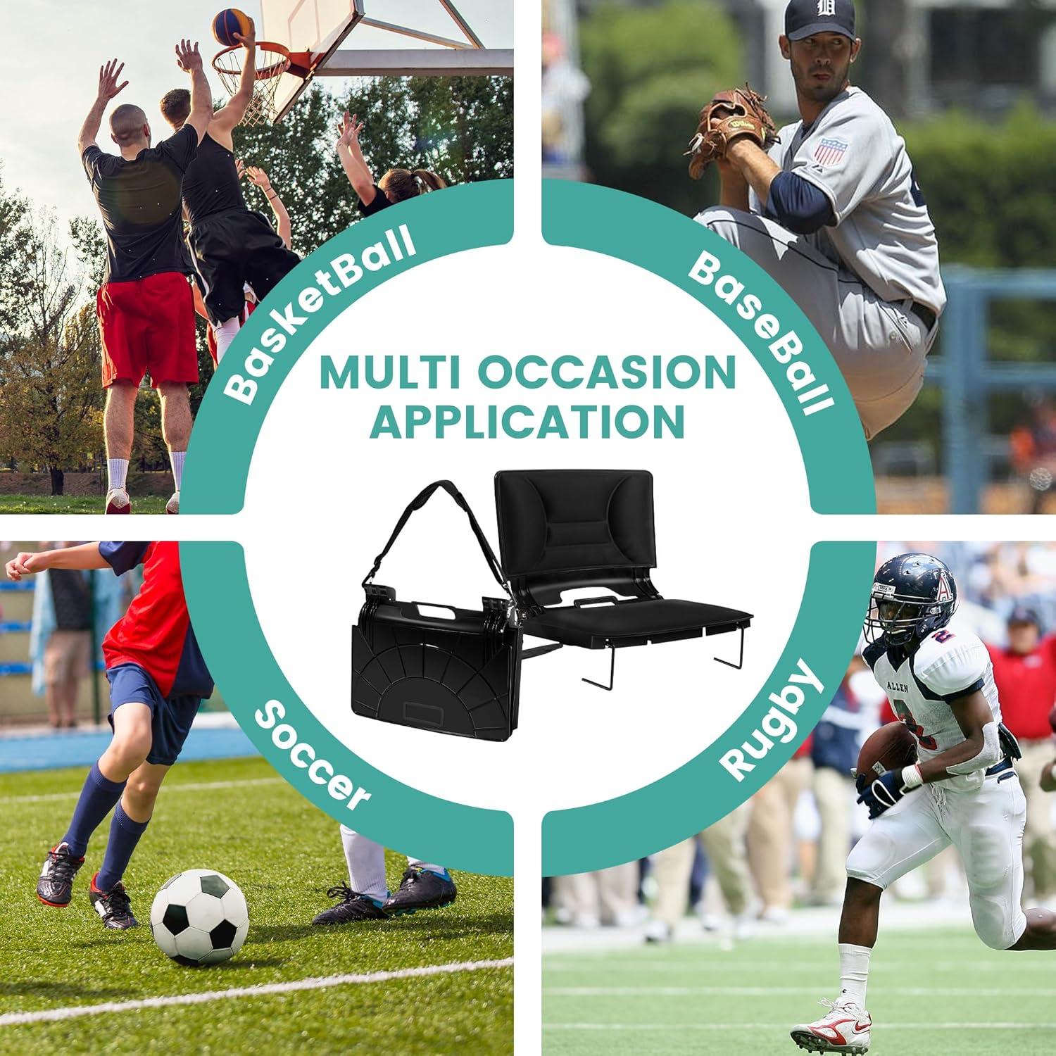 Silla de Graderías Plegable VCVCVOF con Cojín Acolchado