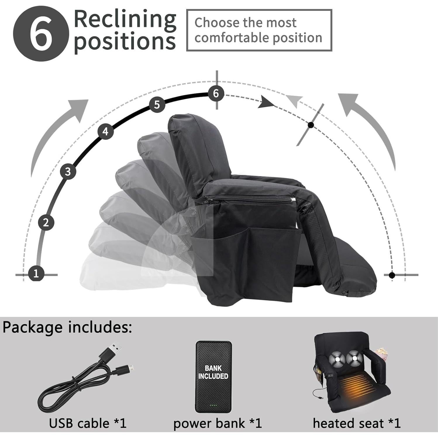 Silla de Estadio Calentada Curperkoi HM-ZC-0021-PB 6 Niveles