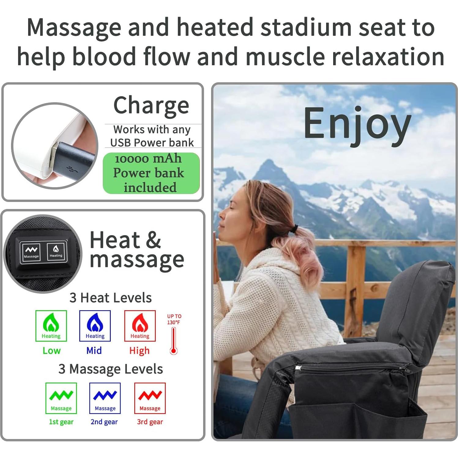 Silla de Estadio Calentada Curperkoi HM-ZC-0021-PB 6 Niveles