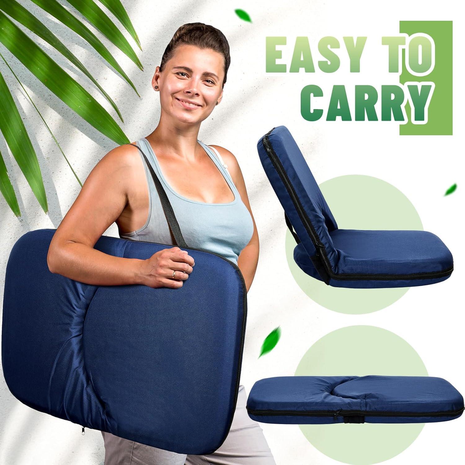 Asientos de Estadio Plegables Thyle 2 Pcs con Soporte Azul