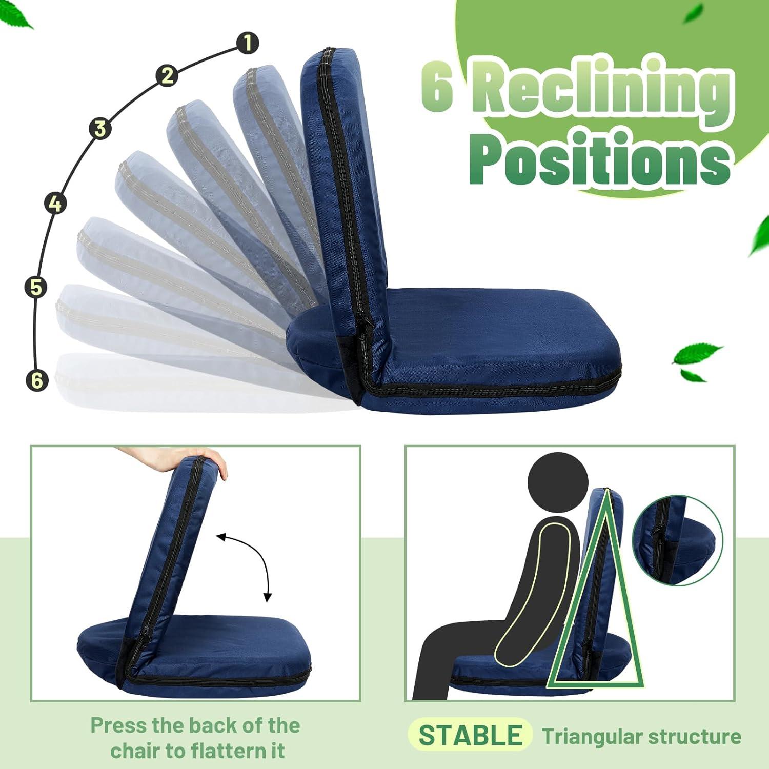 Asientos de Estadio Plegables Thyle 2 Pcs con Soporte Azul