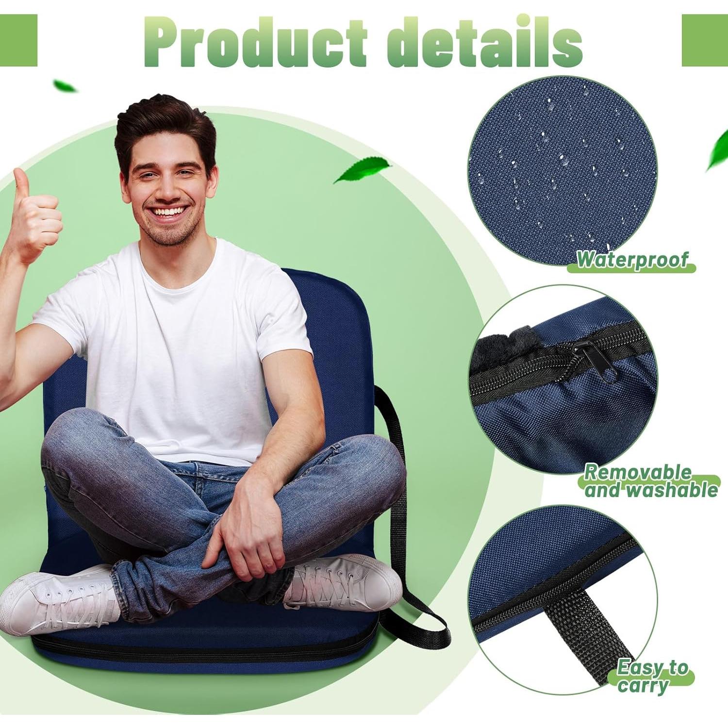 Asientos de Estadio Plegables Thyle 2 Pcs con Soporte Azul