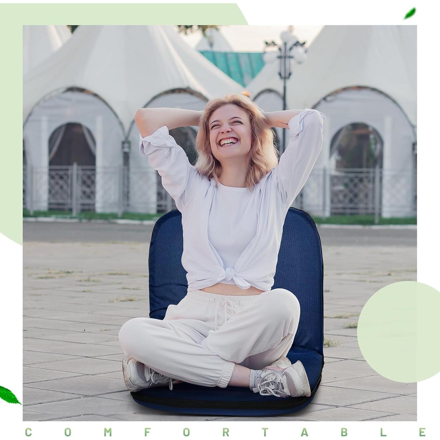 Asientos de Estadio Plegables Thyle 2 Pcs con Soporte Azul