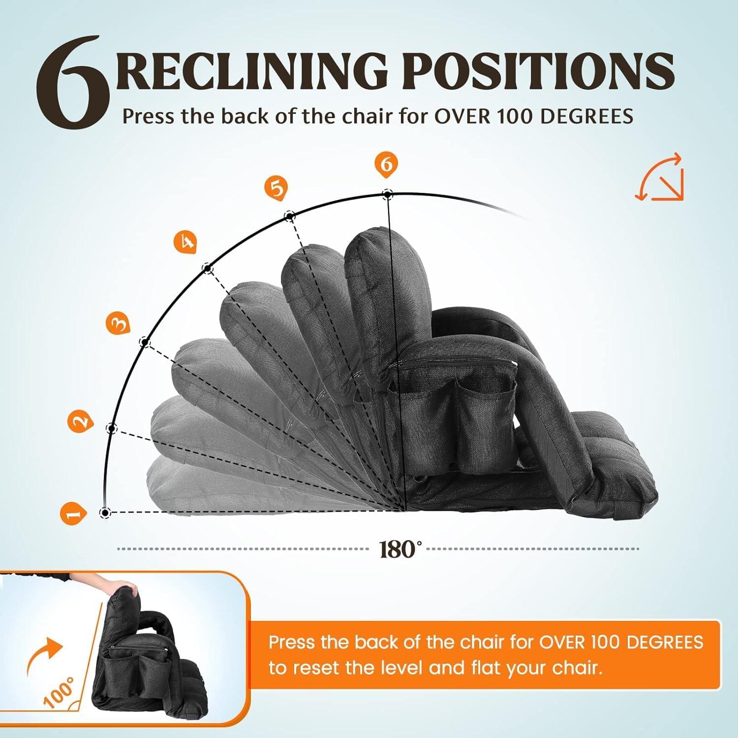 Silla de Estadio Time Forest Negra con Soporte y 6 Posiciones