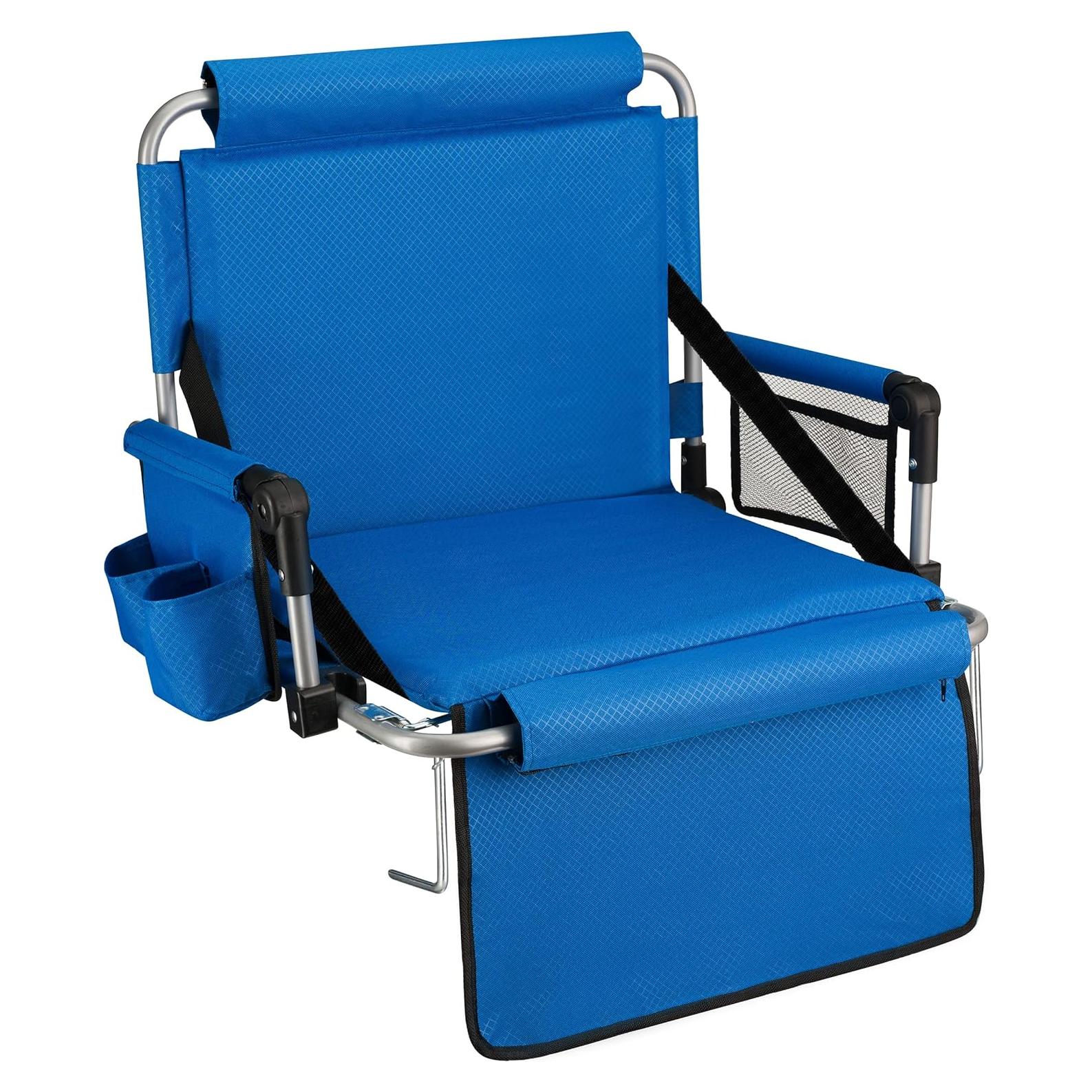 Asiento de Graderío Plegable Alpcour Azul Real - Acolchado y Portátil