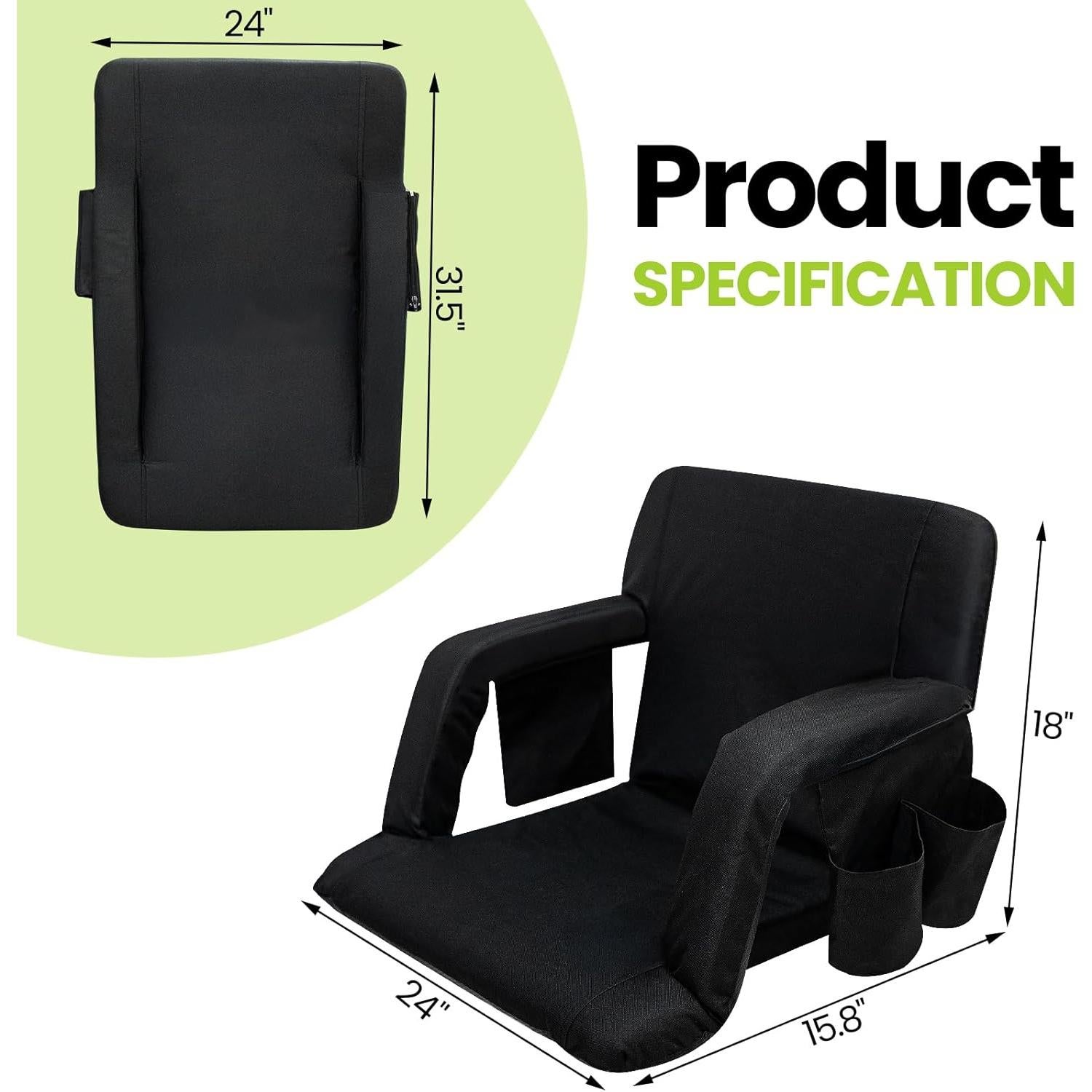 Silla de Estadio Hmlinktt Plegable con Respaldo Ajustable