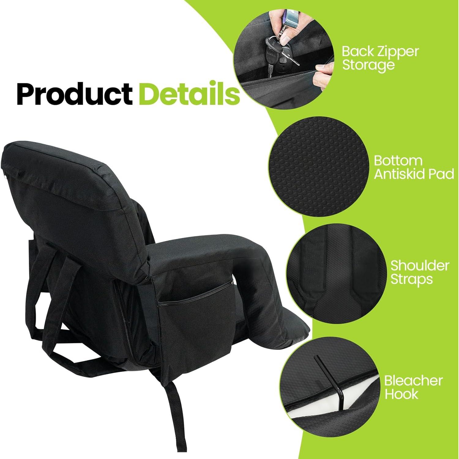 Silla de Estadio Hmlinktt Plegable con Respaldo Ajustable