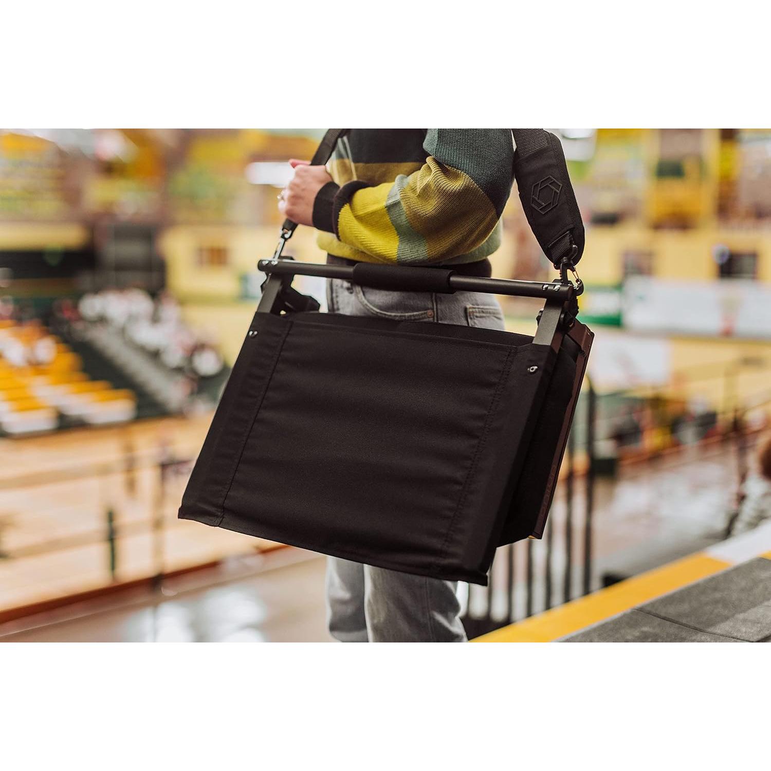 Silla de Estadio Gridiron Picnic Time Negra Plegable 45.7x35.6cm