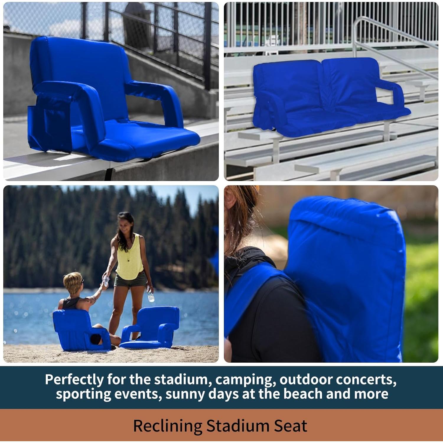 Asientos de Estadio Seamander Reclinables con Soporte Espalda 2-Pack